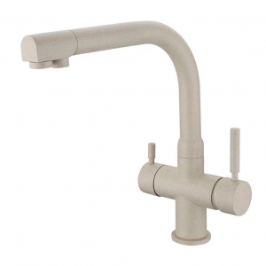 rolya sandbeige Brass 3-Inlet Kitchen Sink Mixer with RO Connection