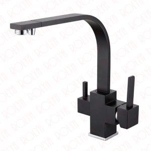 Rolya Alba Black Tri Flow Kitchen Faucets ---KF1098BL