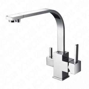 ROLYA Cubix 3 way kitchen faucet chrome finish