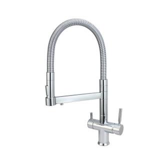 ROLYA Pull Out Spring 4 Way Kitchen Faucet in Chrome