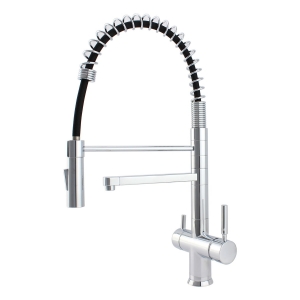 ROLYA Pull Down Spring 4 Way Kitchen Faucet in Chrome