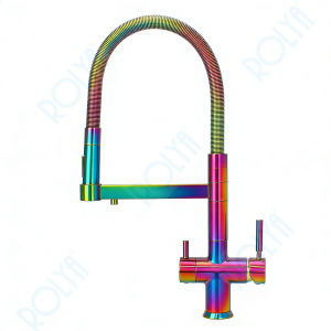 ROLYA 5 Way Kitchen Faucet with pulldown sprayer Rainbow KF5028-RW
