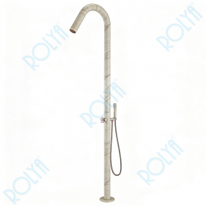 ROLYA Minimalist Modern Outdoor Shower System Granite Finish FOS2603-GR