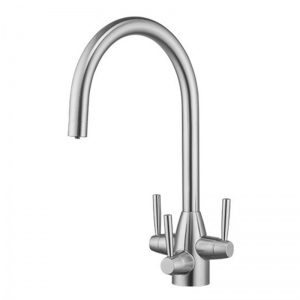 ROLYA 304 Stainless Steel 3 Way Water Filter Tap with 3-Handle 