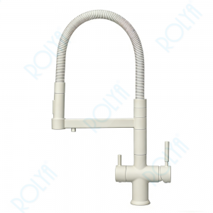 ROLYA 5 Way Kitchen Faucet with pulldown sprayer White KF5028-WH