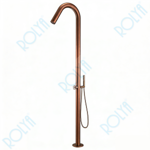 ROLYA 304SUS Stainless Steel Freestanding Outdoor Shower with Hand Shower Antique Copper FOS2603-AC