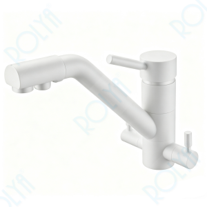 ROLYA Longreach 4-in-1 Kitchen Faucet Hot &Cold Water and Soda Water White KF4388-WH