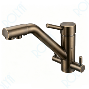 ROLYA Longreach 4 Way Water Filter Tap with Sparkling Water Faucet Antique Brass KF4388-AB