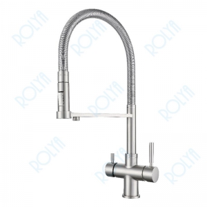 ROLYA Pull Down 5-in-1 Kitchen Faucet With Sparkling Water Brushed Nickel KF5266-BN