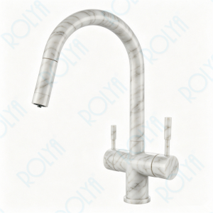 ROLYA Pullout Gooseneck 4-in-1 Kitchen Faucet Granite KF4699-GT