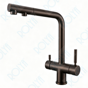 ROLYA NSF 4 Way Multifunction Pull Out Kitchen Sink Faucet Oil Rubbed Bronze KF4118-ORB