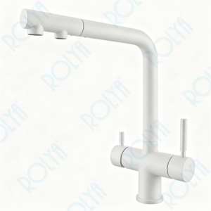 ROLYA 4 Way Kitchen Tap with Pull Out Shower Head White KF4118-WH