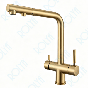 ROLYA Pullout 4 Way Kitchen Faucet in Golden KF4118-GO